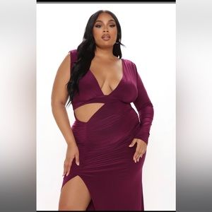 Purple sexy cut maxi dress